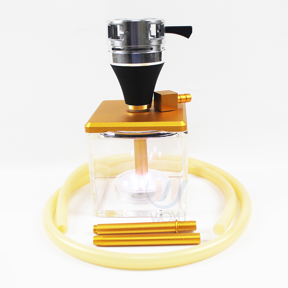 Acrylic hookah shisha box square shisha nargile flavor tobacco e hookah with led light light chicha