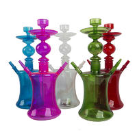 Multi Color Full Glass Waterpipe Shisha Hookah With Led Light for Lounge or Bar