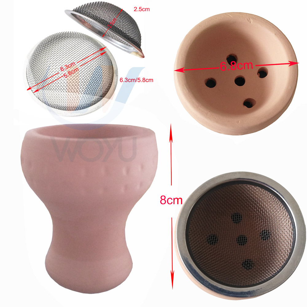 WY-CH012 shisha hookah tobacco clay ceramic bowl SS bowl for narguile shisha glass bong