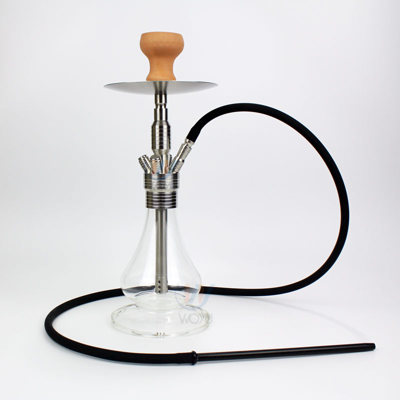 WY-SS08A High quality narigla bar hookah shisha stainless steel with glass base