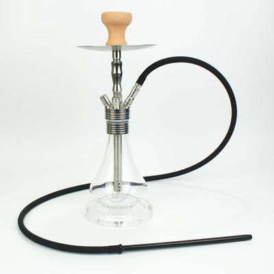 WY-SS08B High quality wholesale small stainless steel hookah shisha with glass base