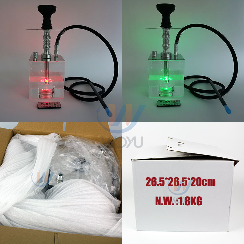 WY-AC190 Factory shisha led hookah square chicha narigle