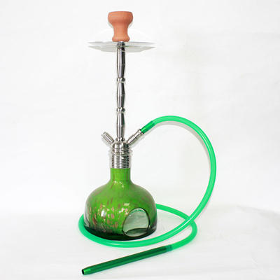 WY-SS018 Special design glass base hookah stainless steel shisha pipes