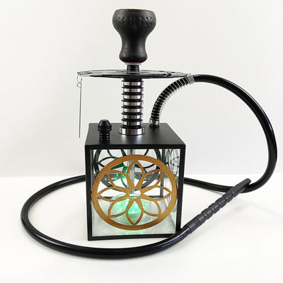 WY-AC102 Square hookah flavour factory wholesale shisha light led hookah with hollow carbon plate
