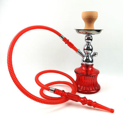 WY-MN09 single pipe tobacco smoking set small glass hookah shisha