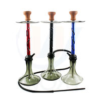 WY-AL034 aluminum shisha smoking accessoring single silicone hose glass vase bottle shisha hookah