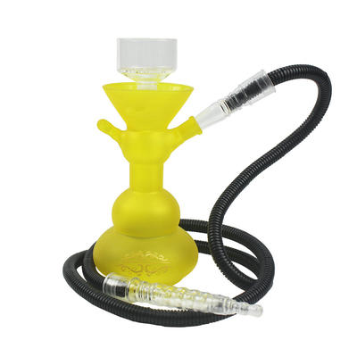 WY-Glass05 yellow color full glass shisha hookah pipe mini size shisha nargile