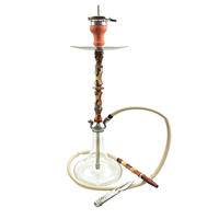 WY-W17 special mixed color wooden shisha pipe glass base hookah