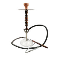 WY-W18 mixed color wooden stem hookah pipe glass shisha