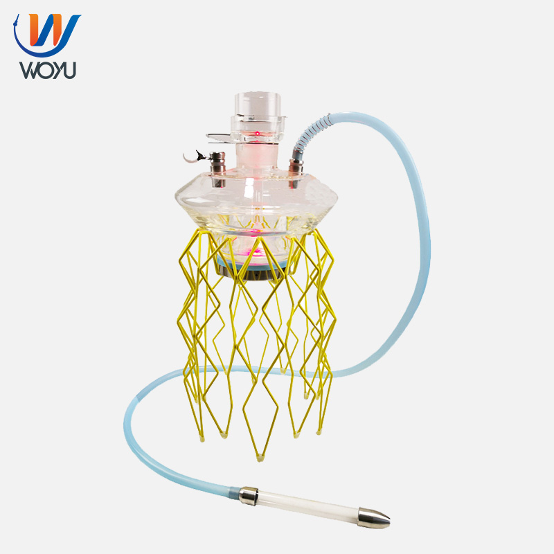 Wholesale jellyfish hookah shisha metal stand glass vase led waterpipe