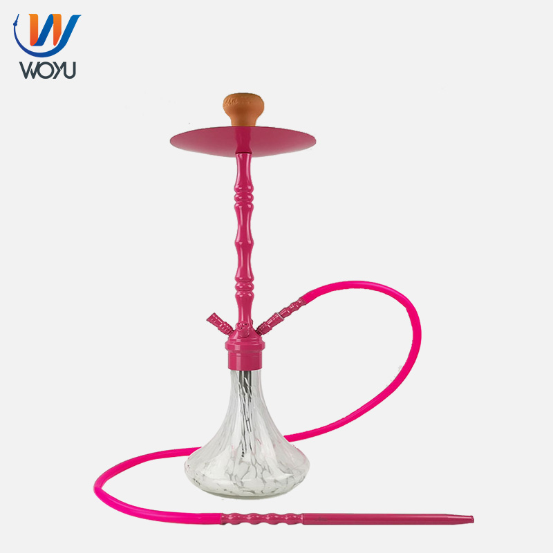 75cm Pink Glass Shisha