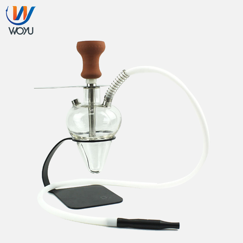 Small Sized All Glass Shisha With Metal Stand